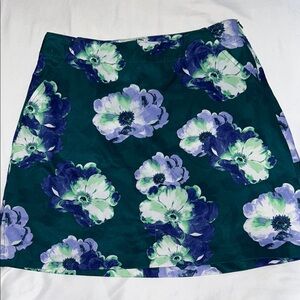 Lady Hagen Golf Skirt in Green and Blue Floral
